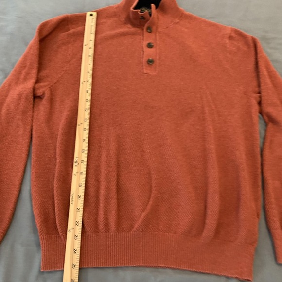 Brooks Brothers Sweaters Lot Of 2 Mens Large Gray Orange Cotton Cashmere Henley - Picture 8 of 12
